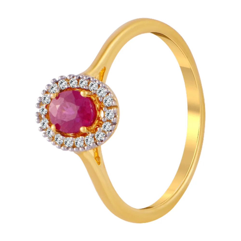 18KT (750) Yellow Gold And Diamond Ring For Women