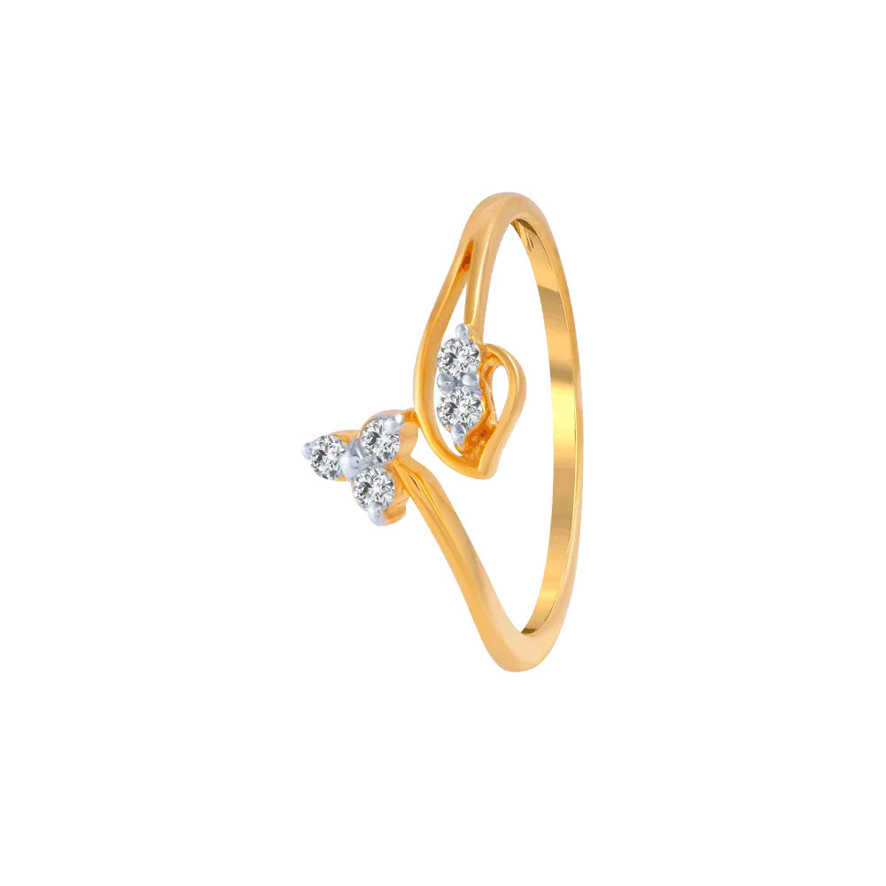 18KT (750) Yellow Gold And Diamond Ring For Women