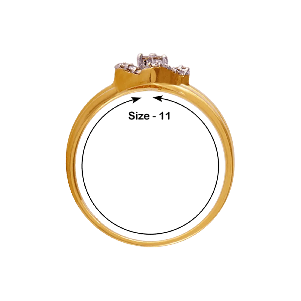 18KT (750) Yellow Gold And Diamond Ring For Women