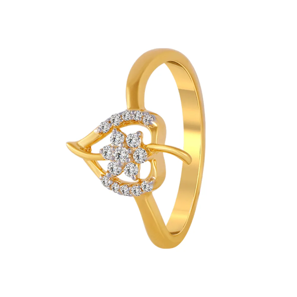 18KT (750) Yellow Gold And Diamond Ring For Women