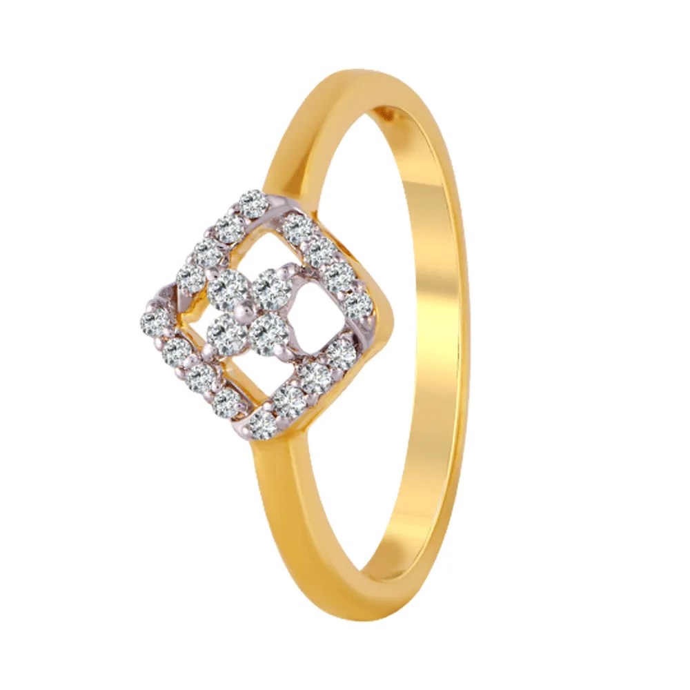 18KT (750) Yellow Gold And Diamond Ring For Women