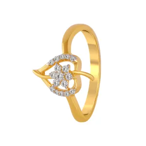 18KT (750) Yellow Gold And Diamond Ring For Women
