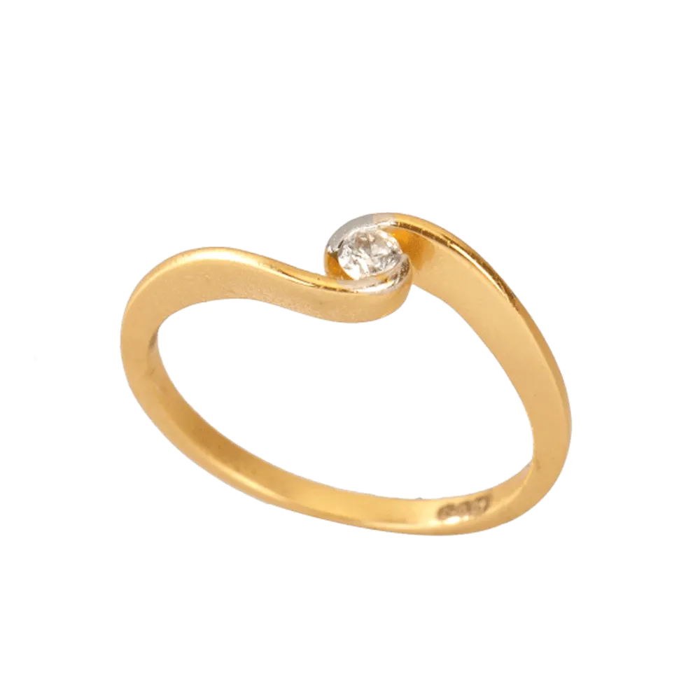 18KT (750) Yellow Gold And Diamond Ring For Women