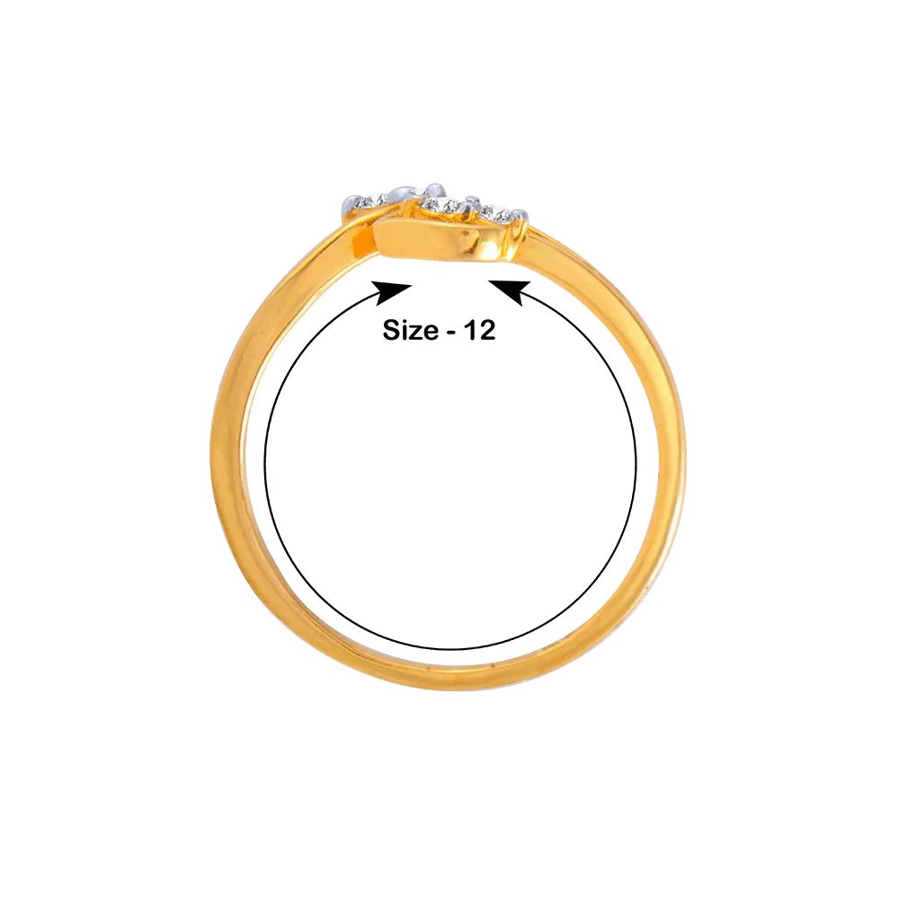 18KT (750) Yellow Gold And Diamond Ring For Women