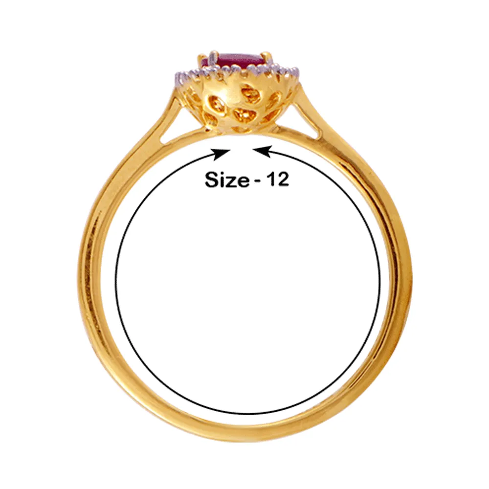 18KT (750) Yellow Gold And Diamond Ring For Women
