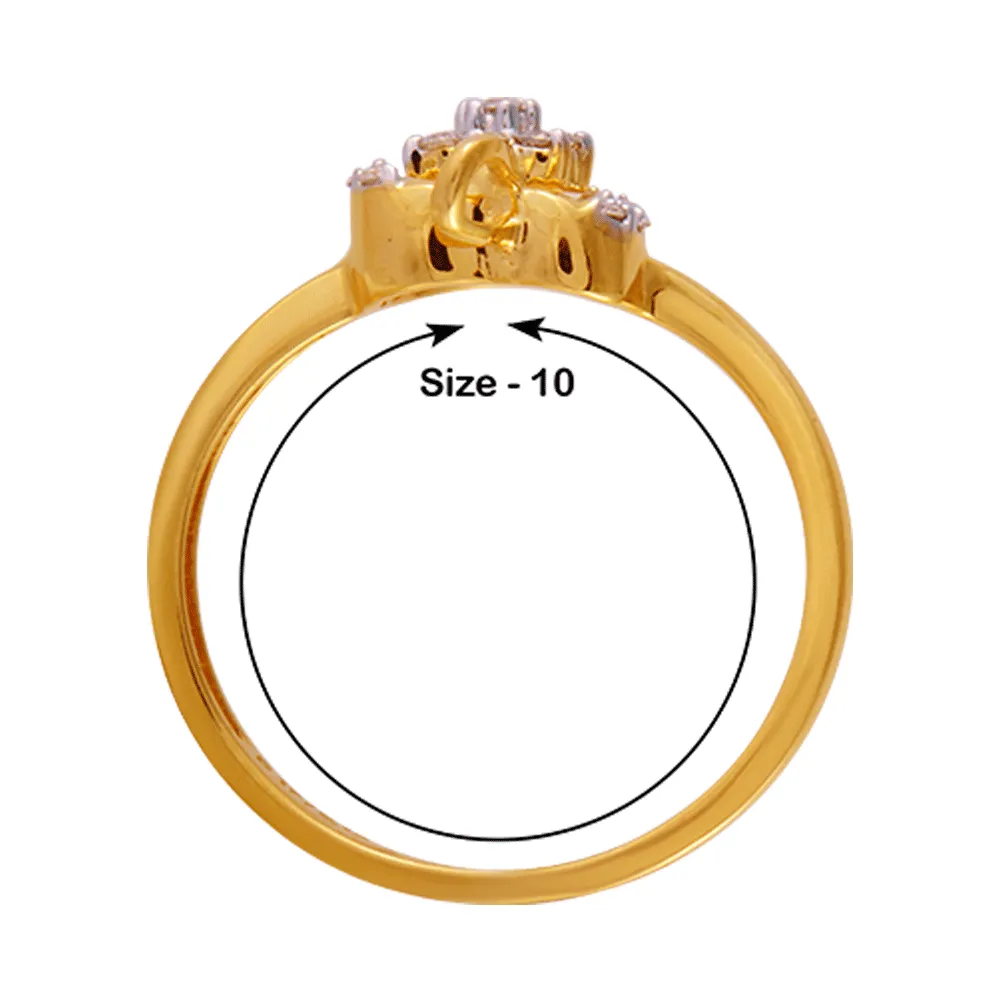 18KT (750) Yellow Gold And Diamond Ring For Women
