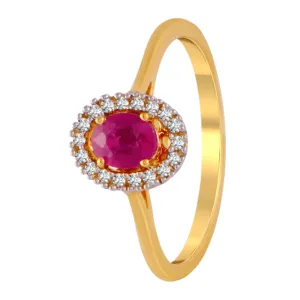 18KT (750) Yellow Gold And Diamond Ring For Women