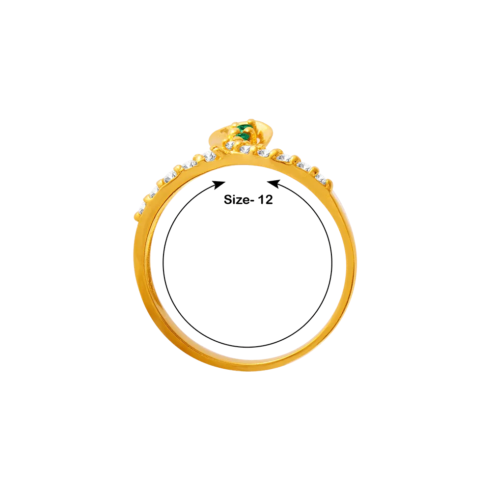 22KT Yellow Gold And American Diamond Ring For Women