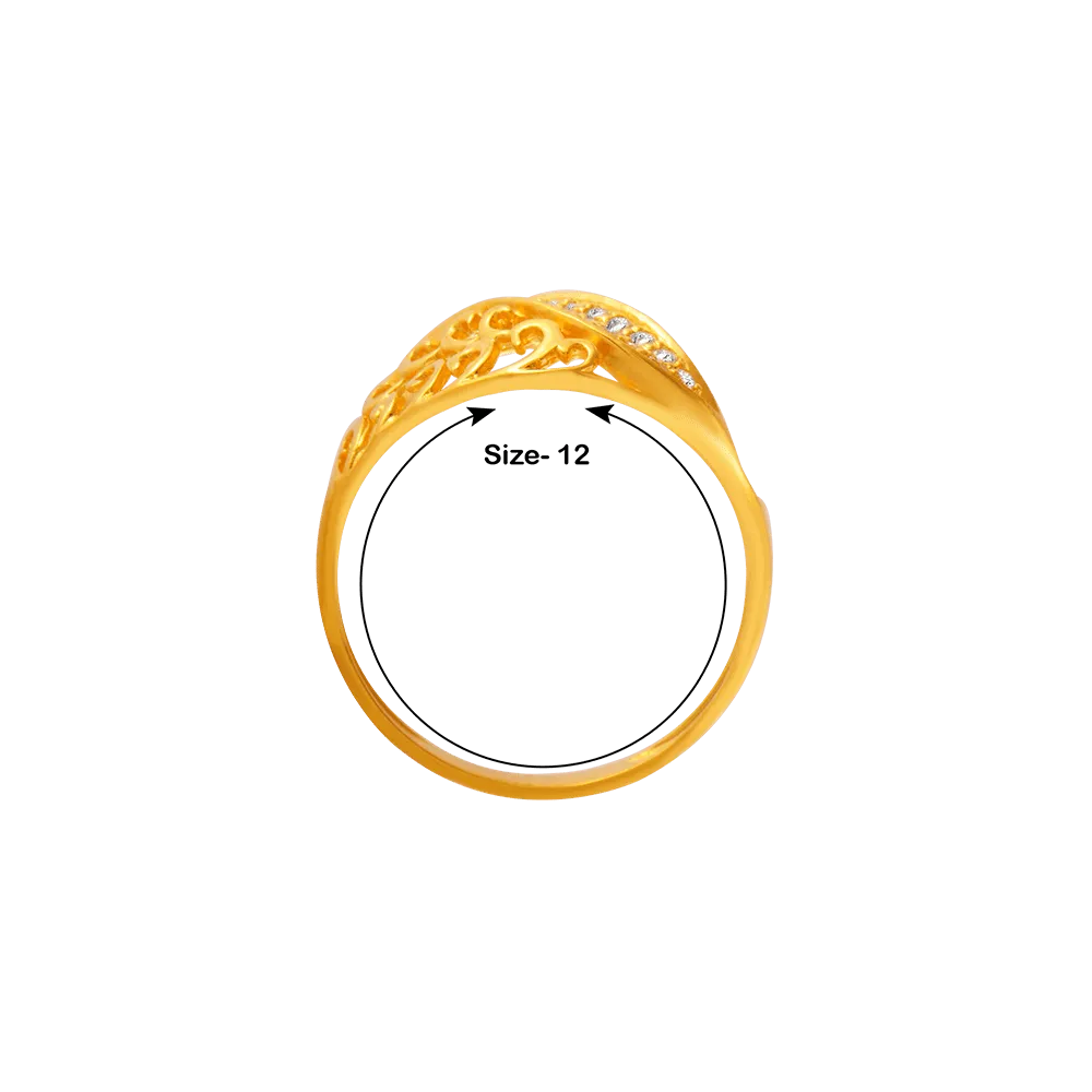 22KT Yellow Gold And American Diamond Ring For Women