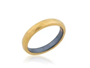 24k Gold & Oxidized Sterling Silver Flat Style "Fusion" Band