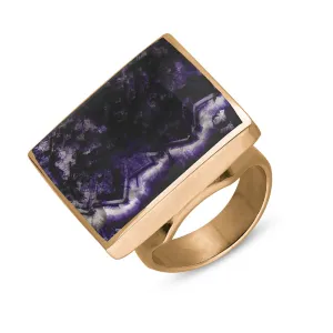 9ct Rose Gold Blue John Hallmark Medium Square Ring