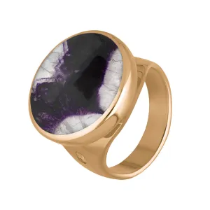 9ct Rose Gold Blue John Hallmark Small Round Ring