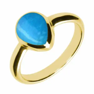 9ct Yellow Gold Turquoise Pear Shaped Ring