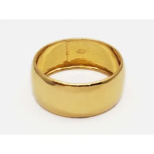 9mm Wide Band Ring 960 23k Gold Size 9.5 BJ Designer