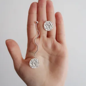 Asymmetrical Moon Statement Earrings