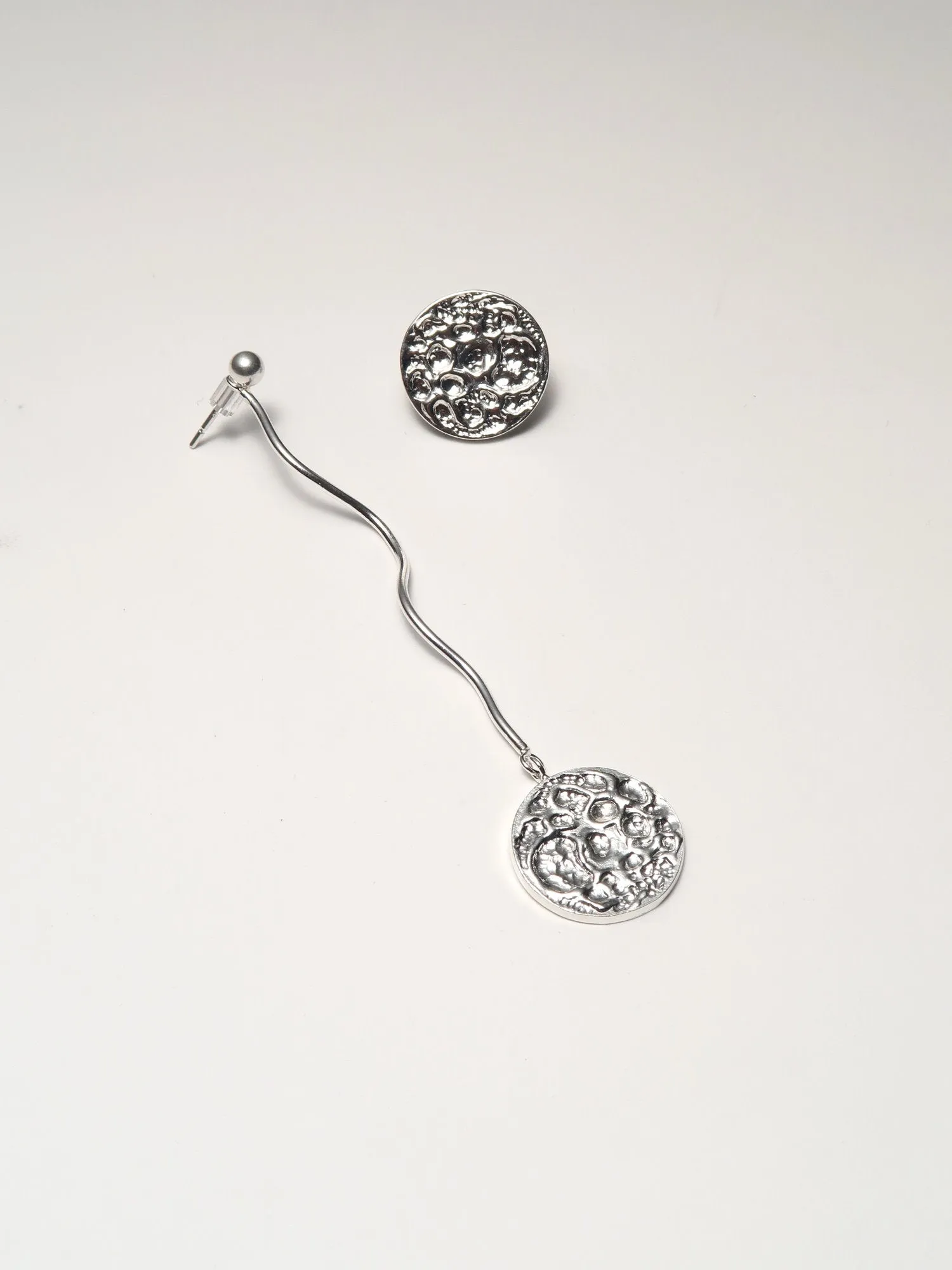 Asymmetrical Moon Statement Earrings