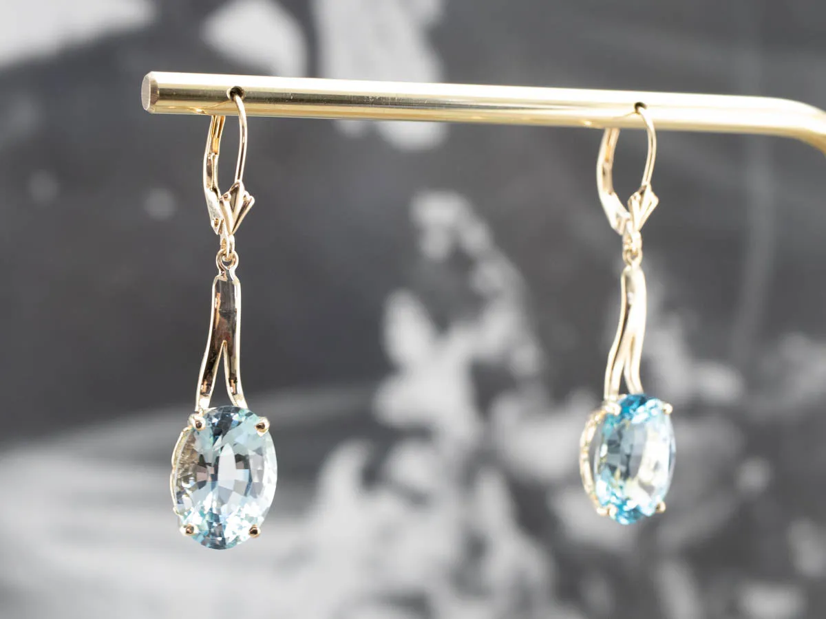 Blue Topaz Gemstone Drop Earrings