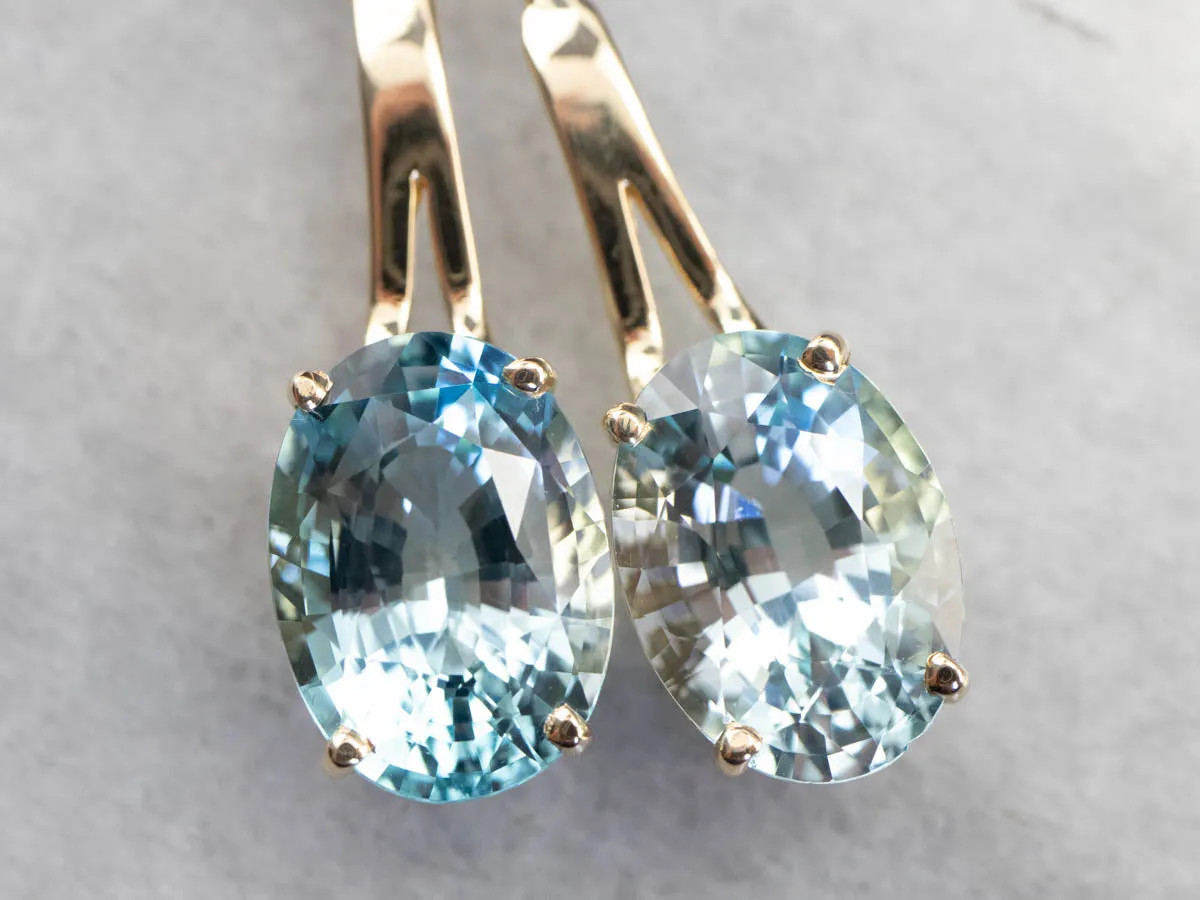 Blue Topaz Gemstone Drop Earrings