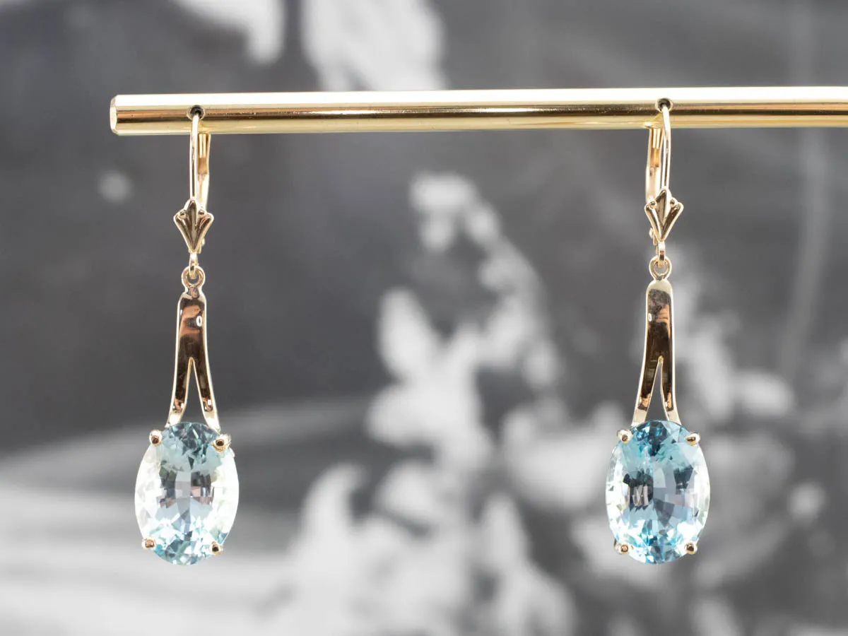 Blue Topaz Gemstone Drop Earrings
