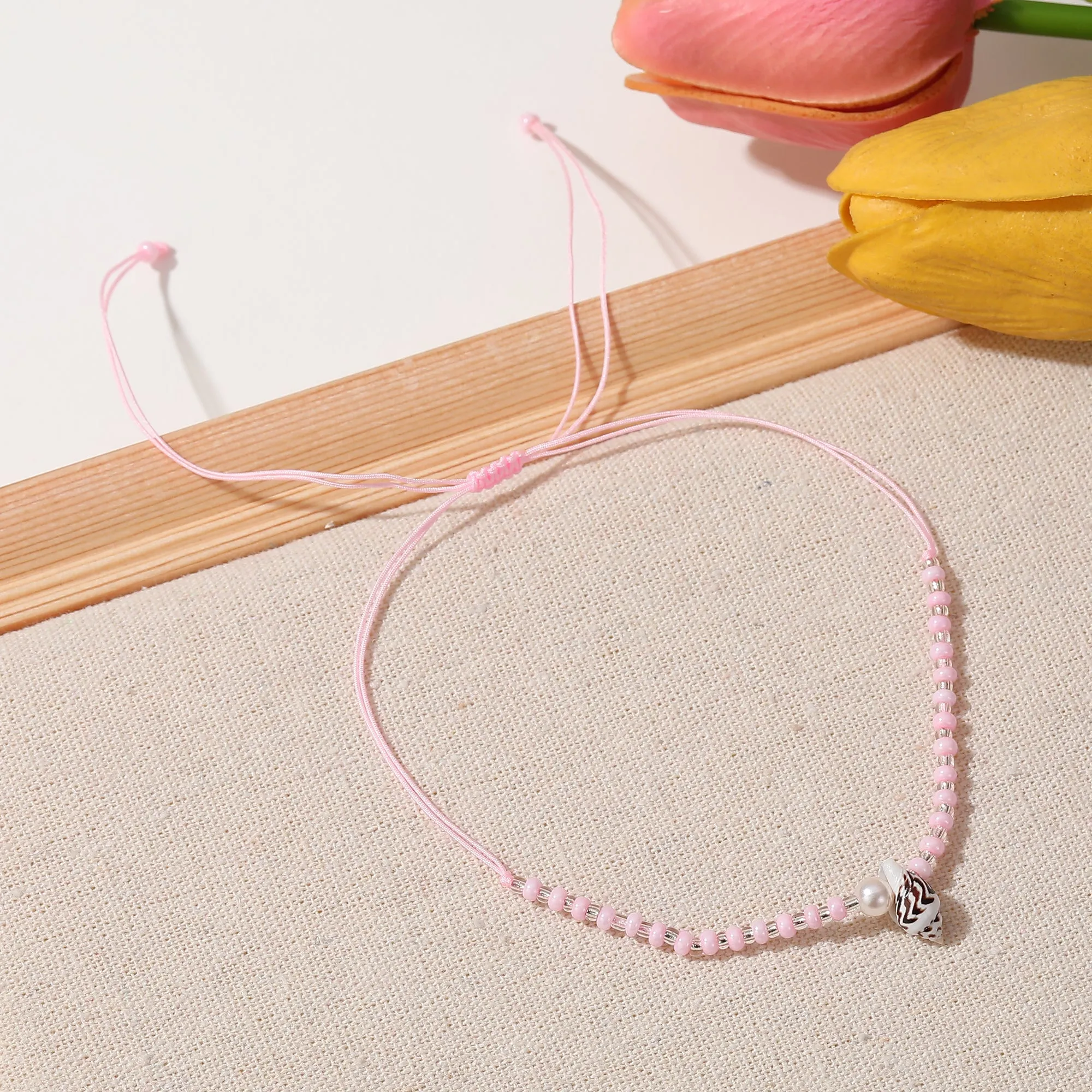 Boho Chic String Anklet with Shell Pearls & Silver Beads - Handcrafted Summer Jewelry for Women - Perfect for Beach Vacations, Festivals, or Everyday Style