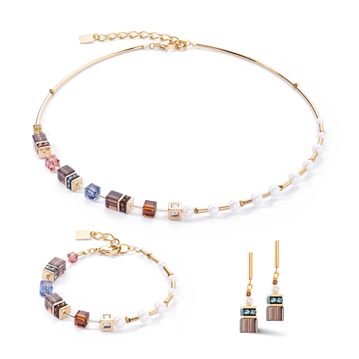 Bracelet GeoCUBE? Fusion Precious Pearl Mix gold-autumn