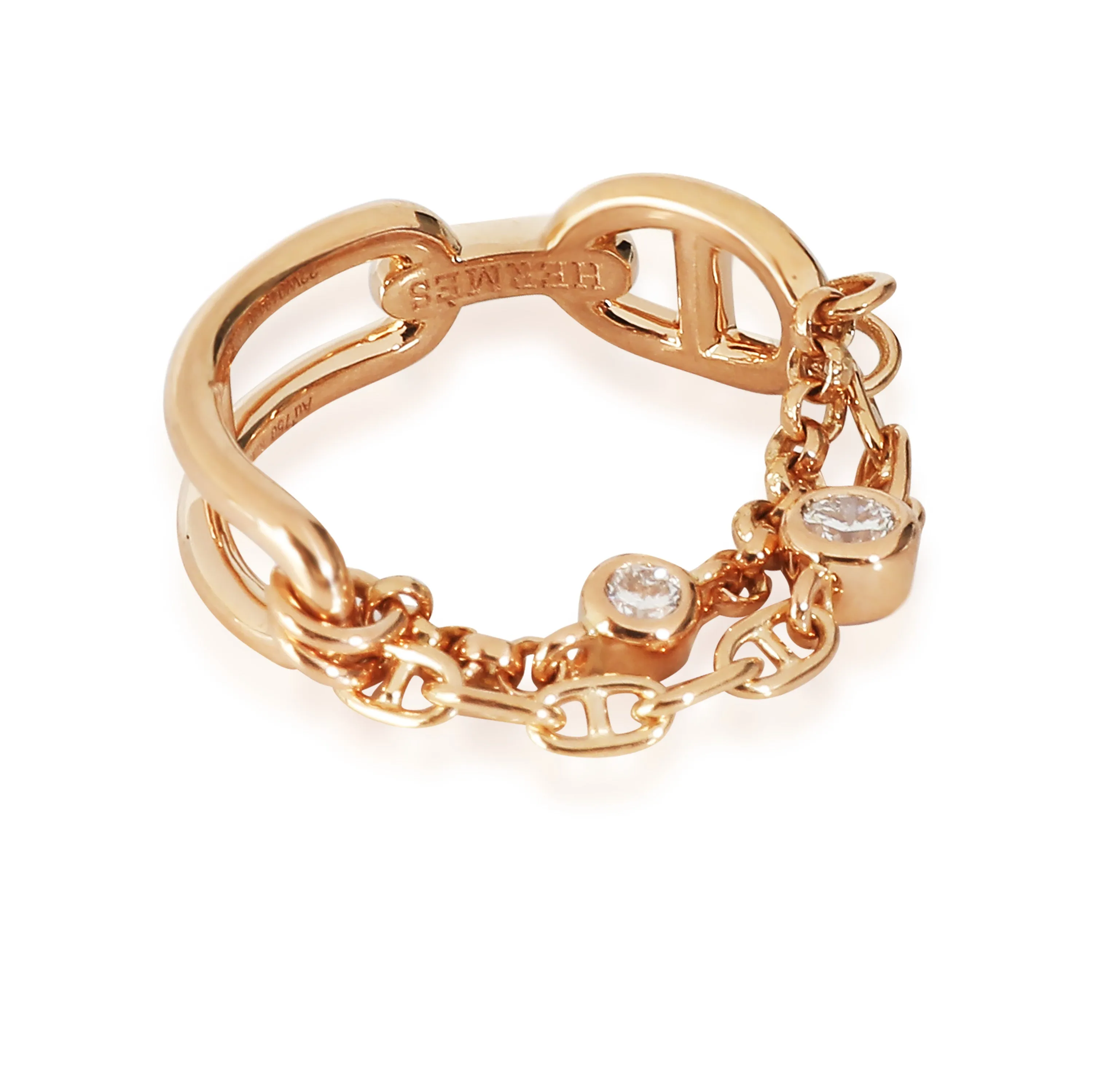 Chaine dancre Ring in 18K 18K Rose Gold 0.1 CTW