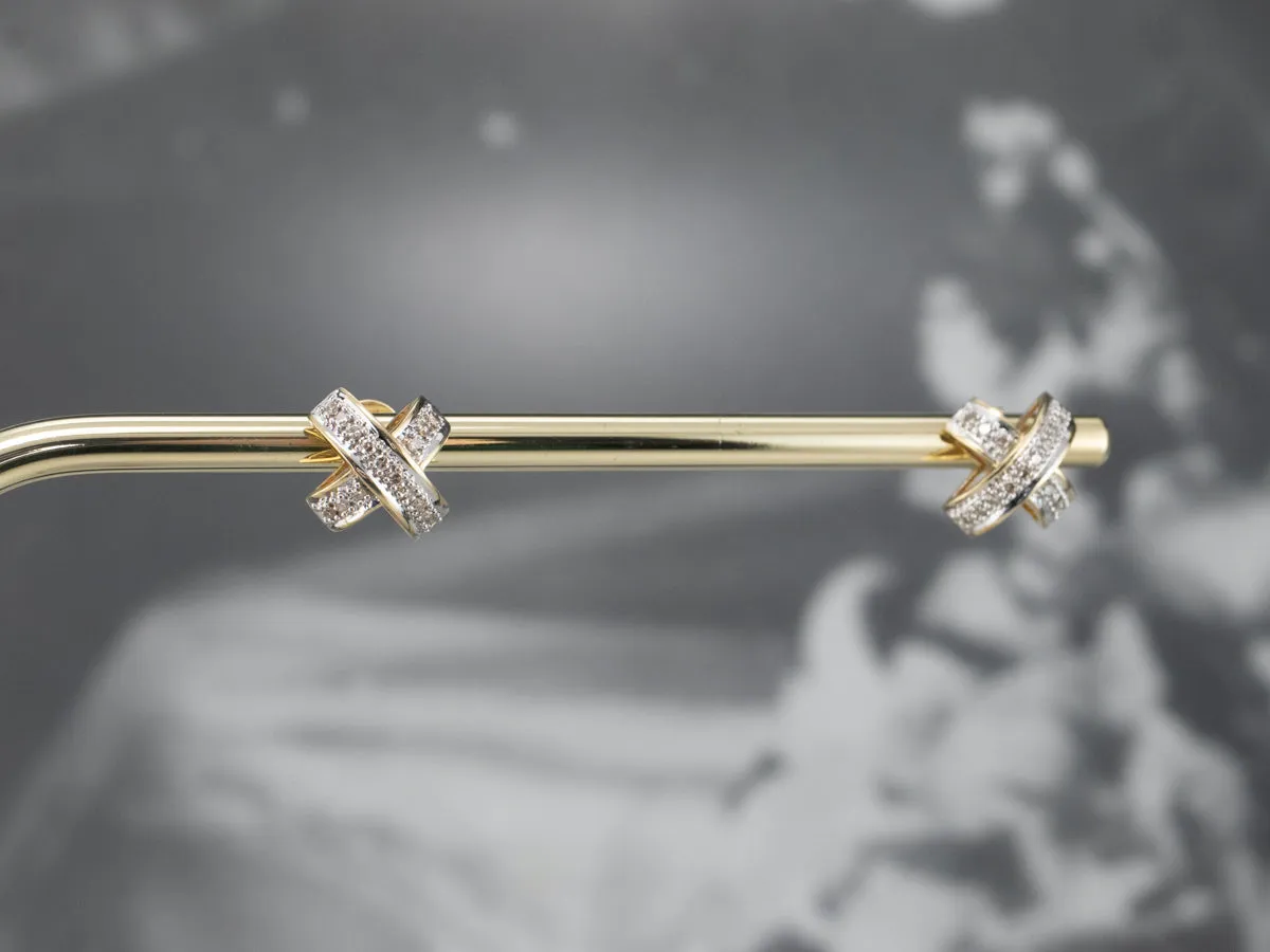 Diamond X Stud Earrings