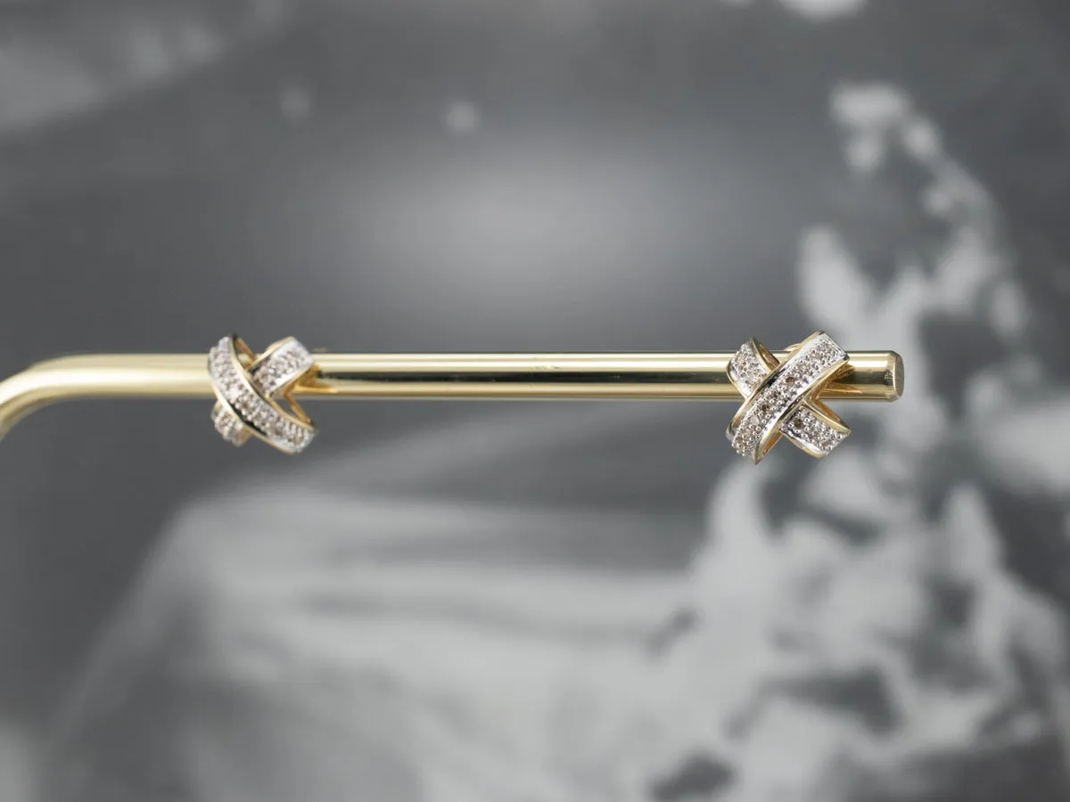 Diamond X Stud Earrings