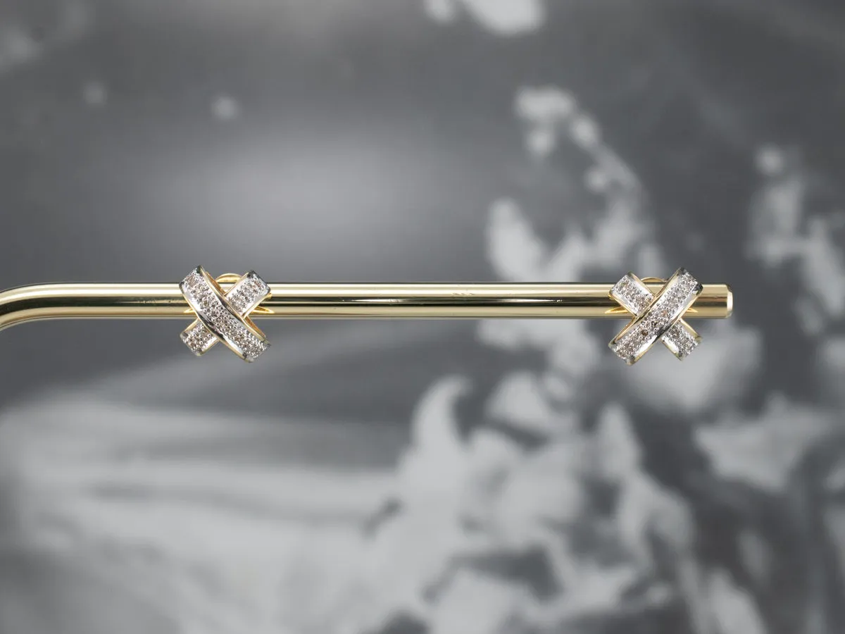 Diamond X Stud Earrings