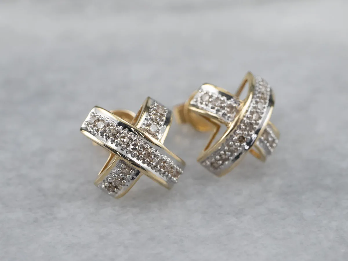 Diamond X Stud Earrings