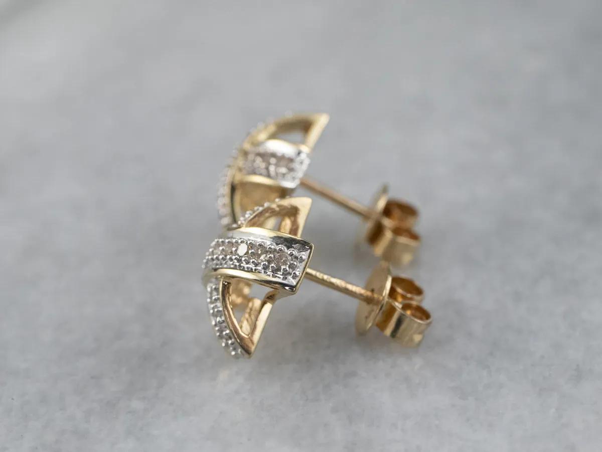 Diamond X Stud Earrings