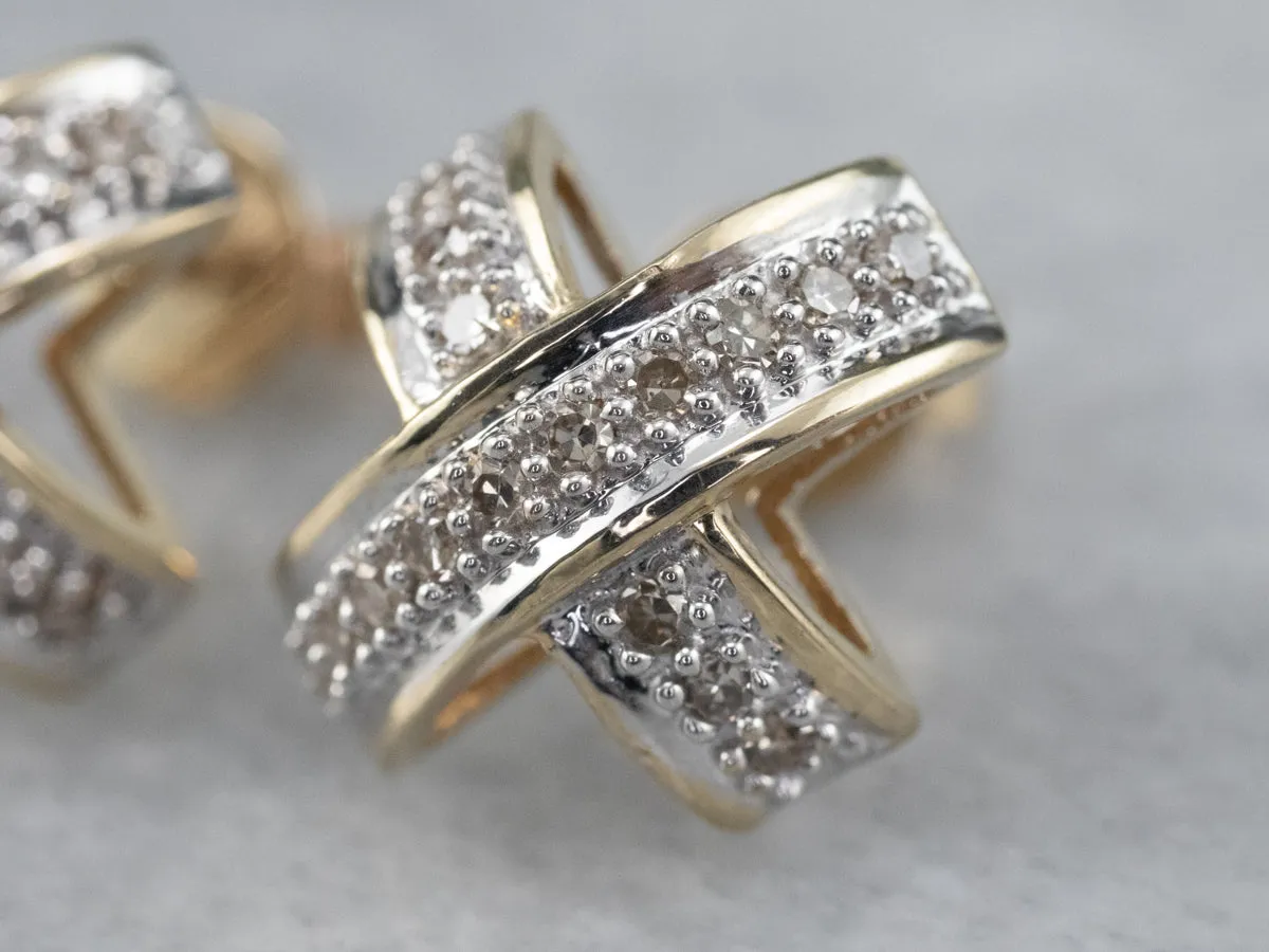 Diamond X Stud Earrings