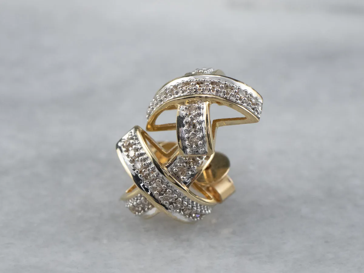Diamond X Stud Earrings