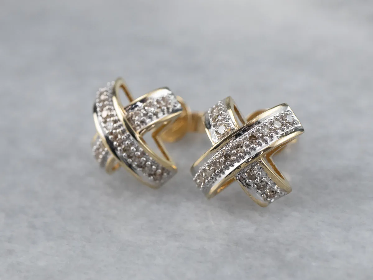 Diamond X Stud Earrings