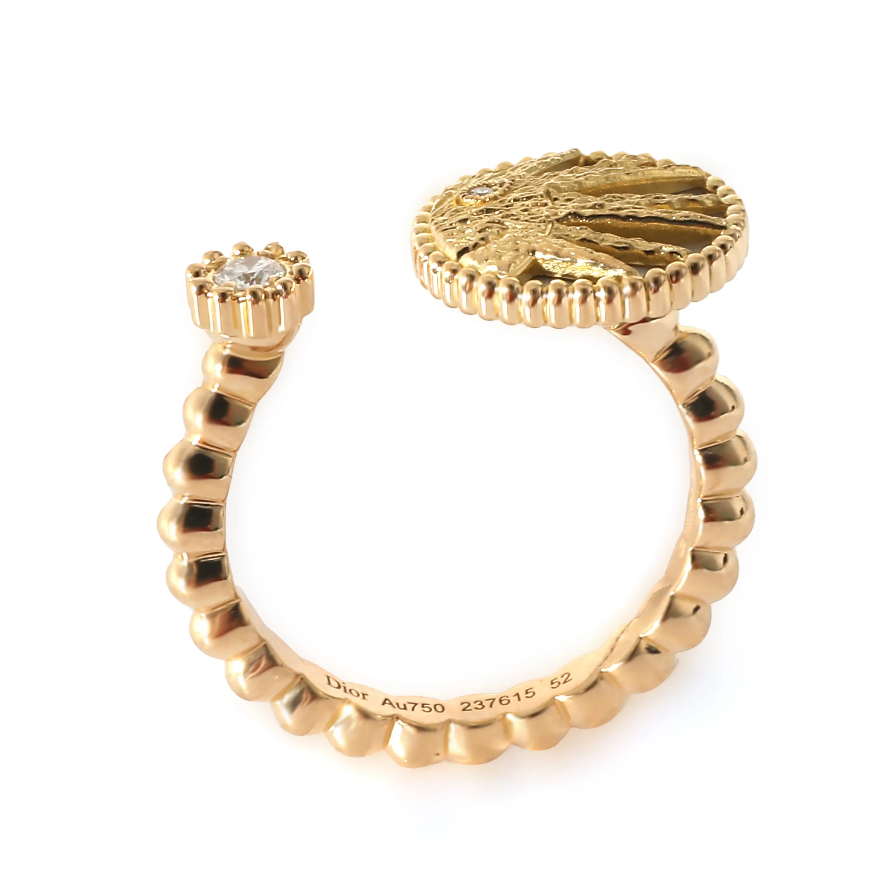 Dior Rose C??leste Mother-of-pearl & Diamond Open Ring 18K Yellow Gold 0.06 CTW