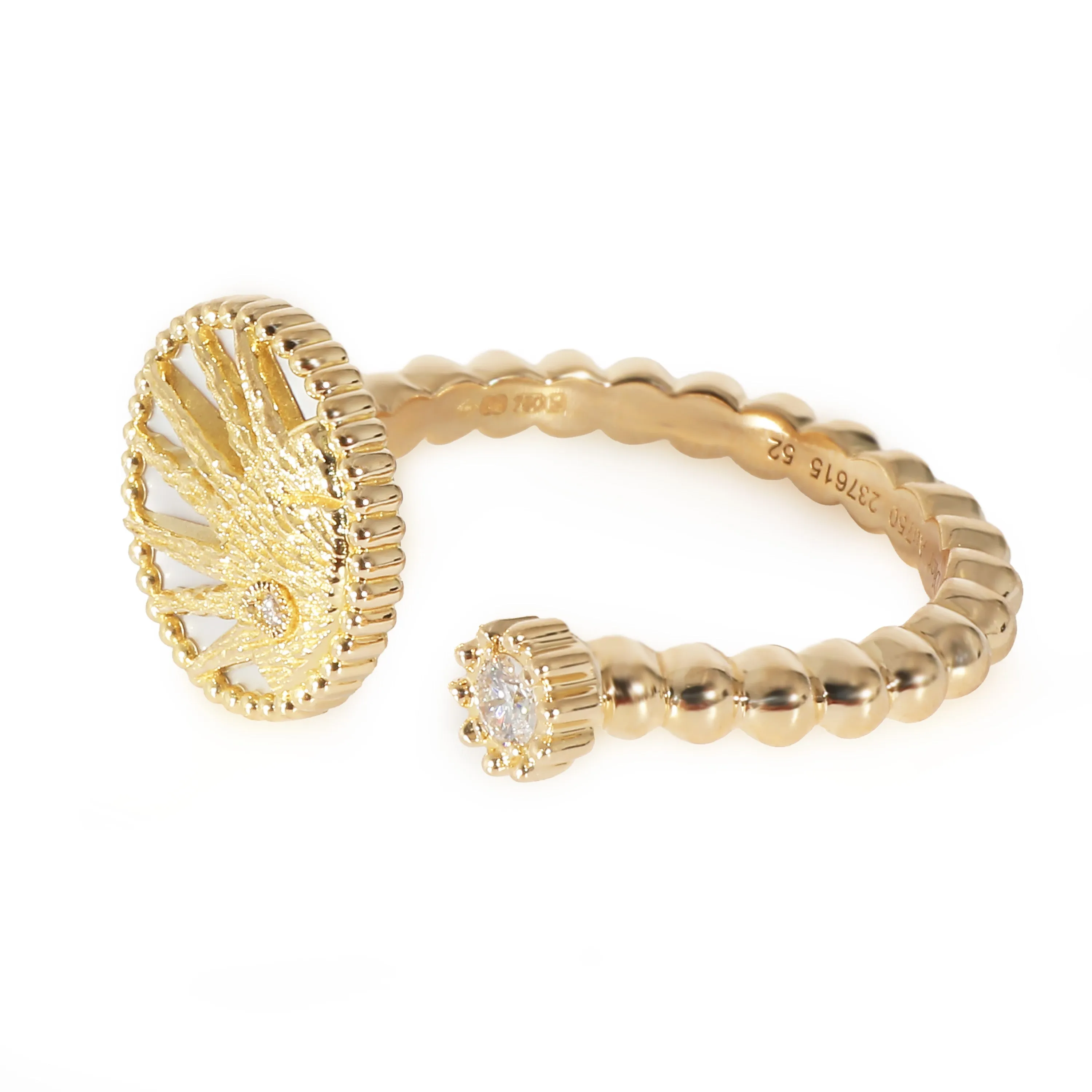 Dior Rose C??leste Mother-of-pearl & Diamond Open Ring 18K Yellow Gold 0.06 CTW