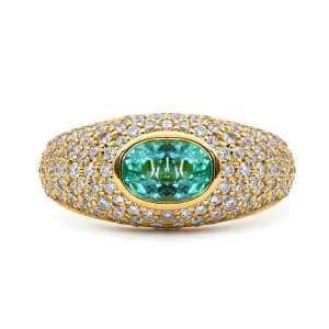 Dusted Paraiba Signet Ring