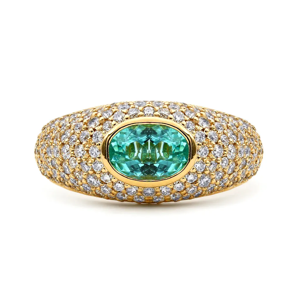 Dusted Paraiba Signet Ring