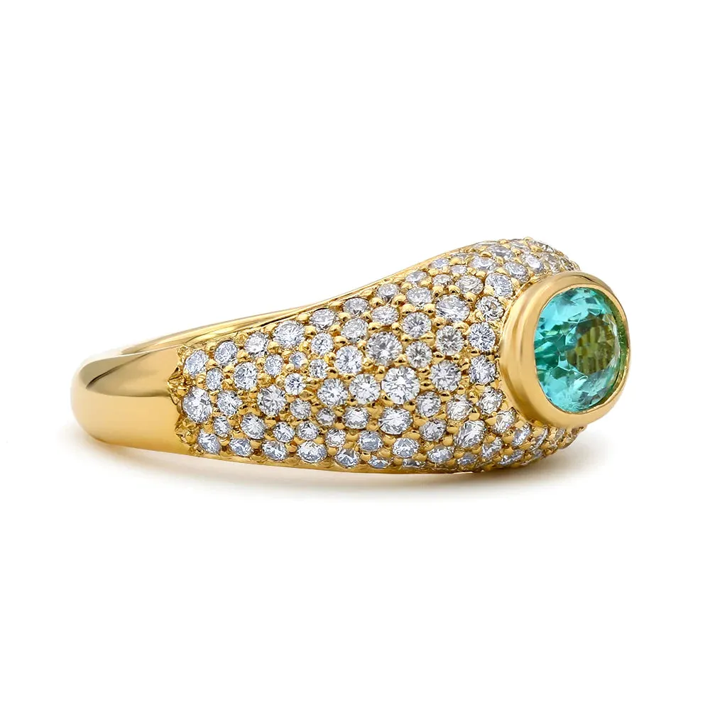Dusted Paraiba Signet Ring