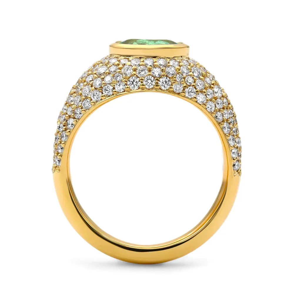 Dusted Paraiba Signet Ring