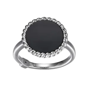 Elle "Nautical" Black Agate Ring