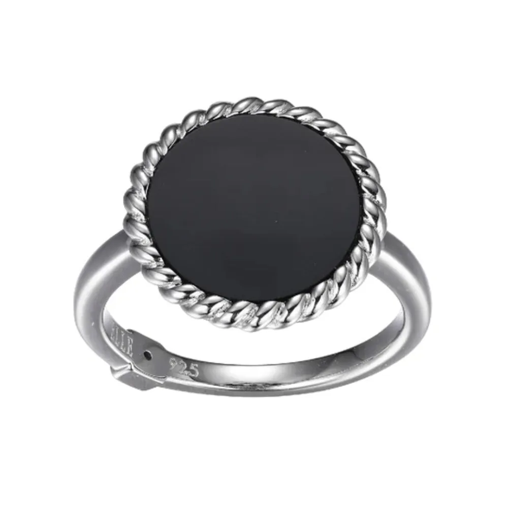 Elle "Nautical" Black Agate Ring