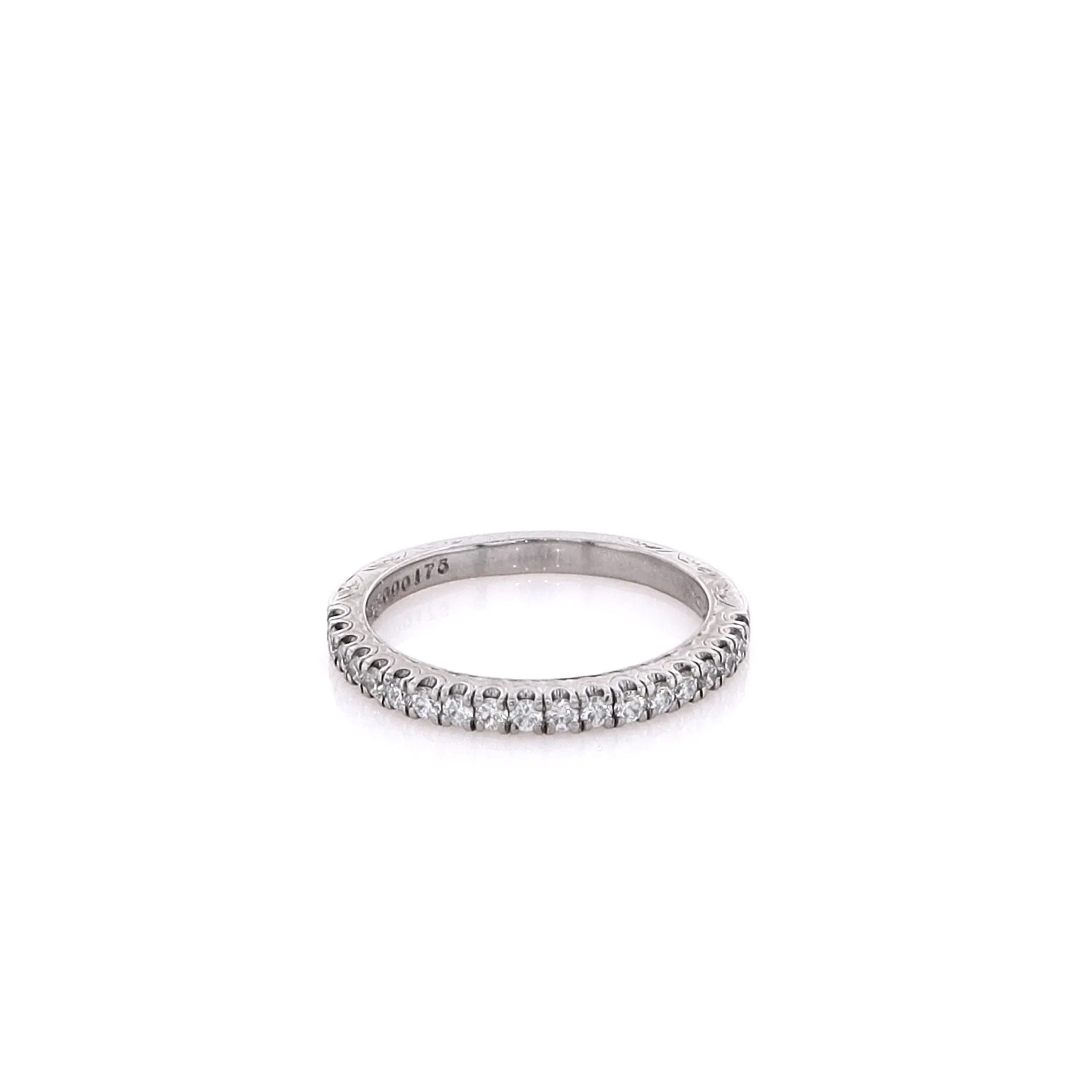Estate Flyer Fit 18 Karat White Gold Vintage Diamond Wedding Band