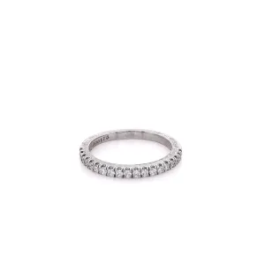 Estate Flyer Fit 18 Karat White Gold Vintage Diamond Wedding Band