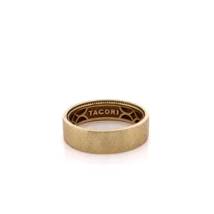 Estate Tacori 18k Yellow Gold Surprise Diamonds Brushed Wedding Band