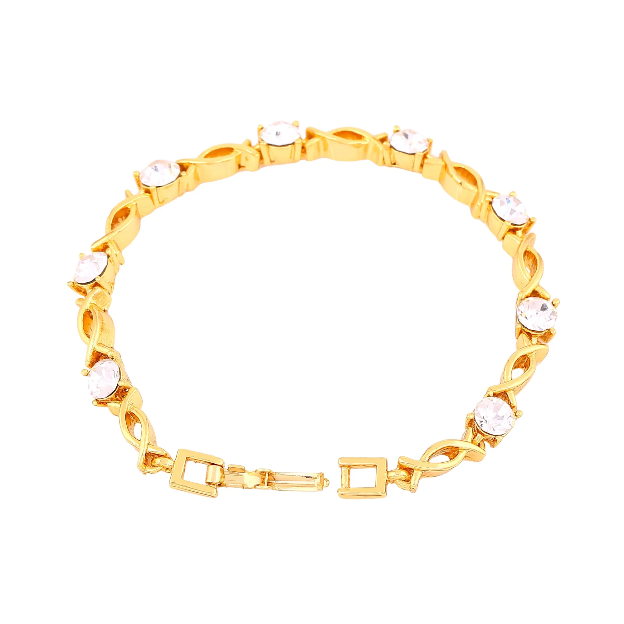 Estele Gold Plated Gorgeous Bracelet with Crystals for Girls/Women