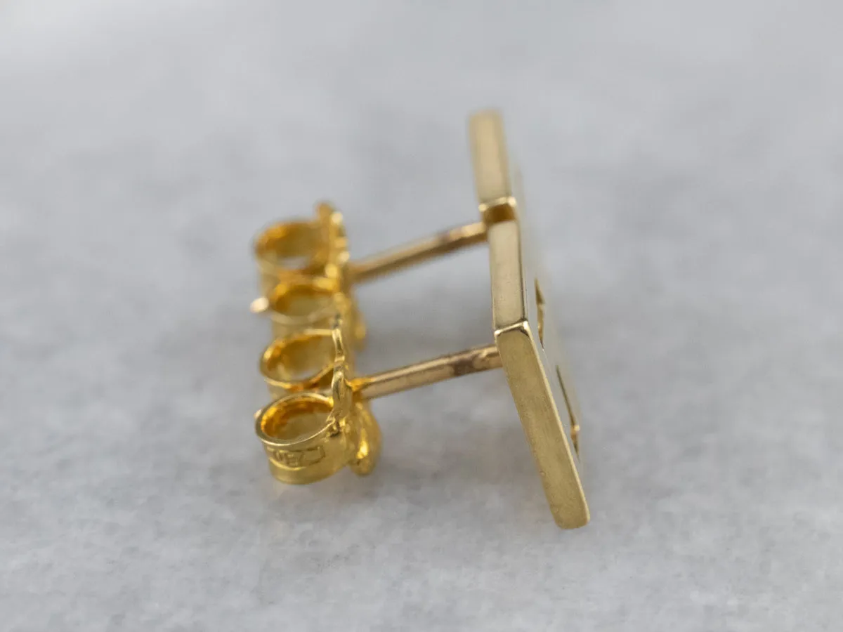 Geometric 18K Gold Stud Earrings