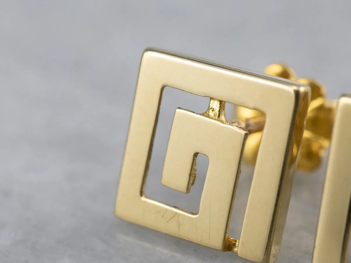 Geometric 18K Gold Stud Earrings