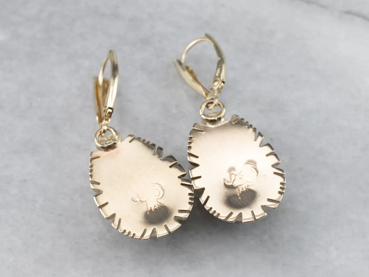 Gold and Jasper Drop Earrings