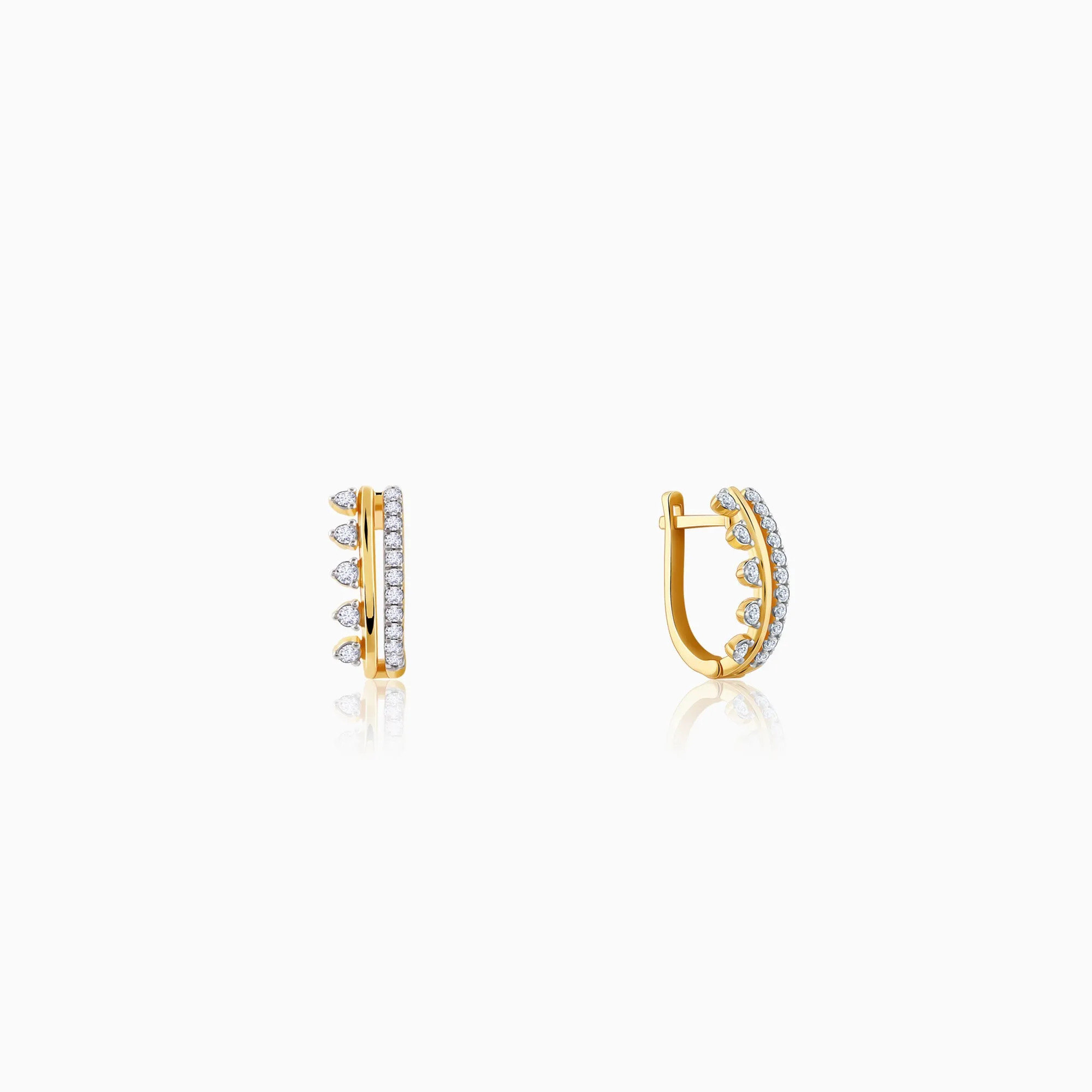 Gold Glitter Bomb Diamond Earrings